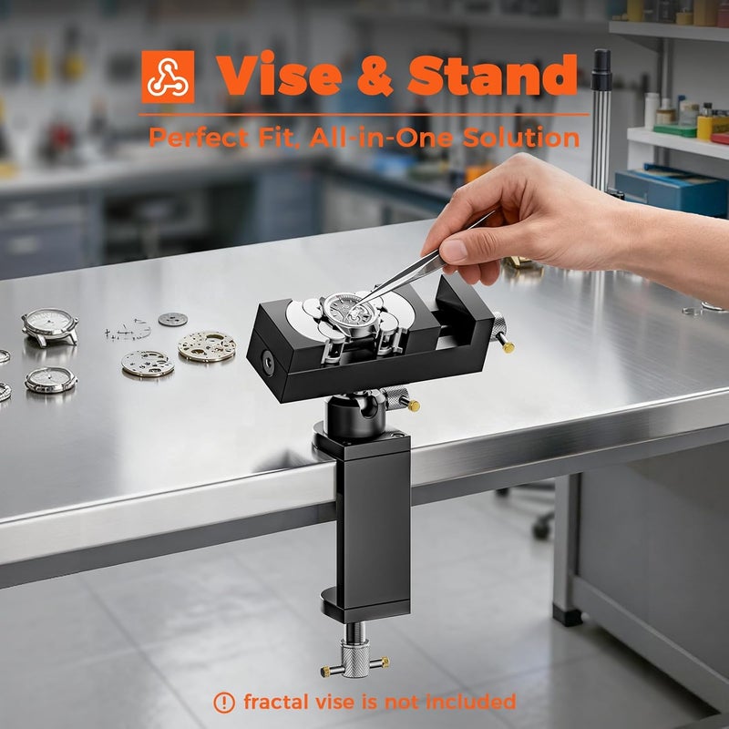 Luvan 360° Rotating Mini Bench Vise Stand, Double Locking Heavy-Duty Table Vise Stand with Enhanced Clamping Force, Adjustable Angle Vise Bracket Table Clamp Stand with Swivel Base for Fractal Vise ﻿ - Image 3